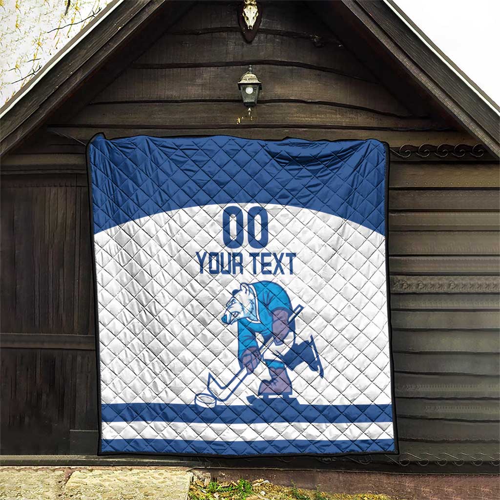 Custom Norway Hockey Quilt Norge Polar Bears