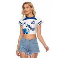 Custom Norway Hockey Raglan Cropped T Shirt Norge Polar Bears