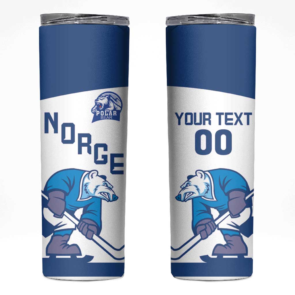 Custom Norway Hockey Skinny Tumbler Norge Polar Bears