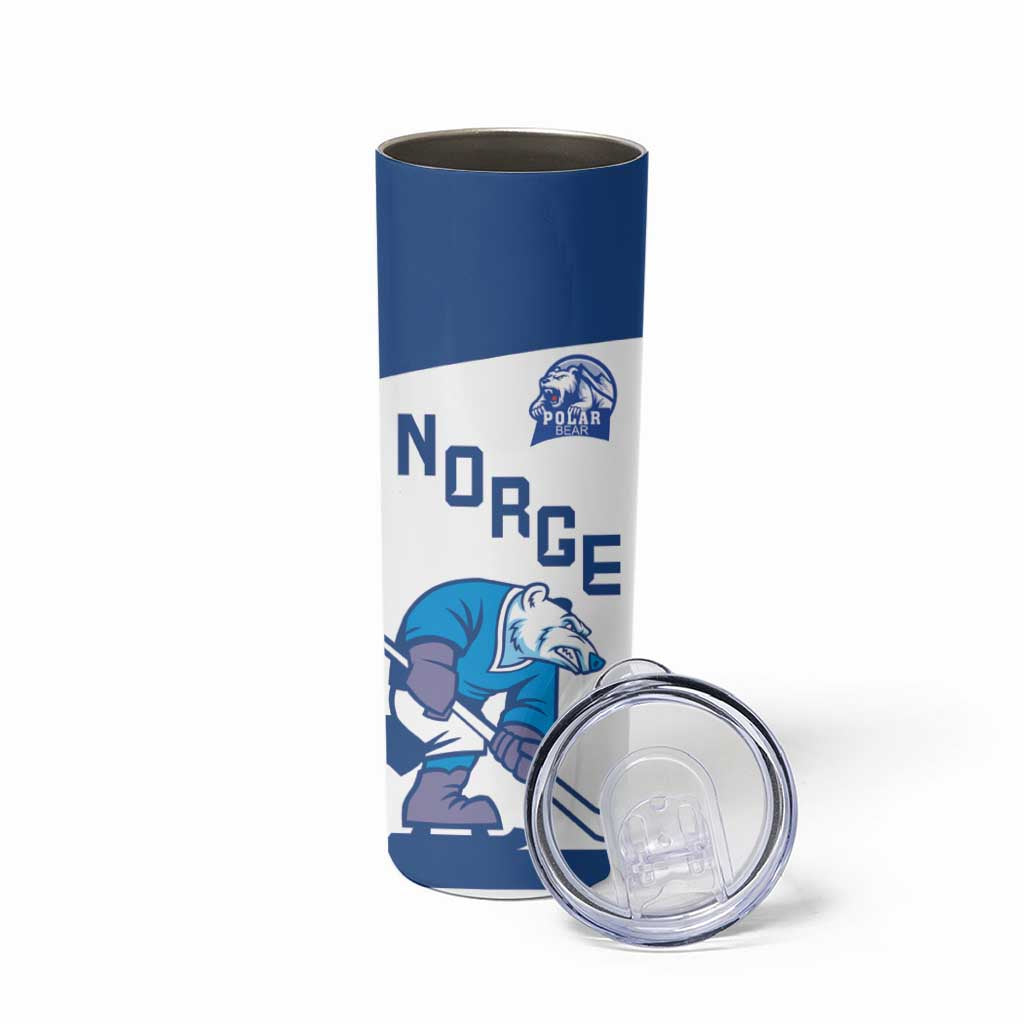 Custom Norway Hockey Skinny Tumbler Norge Polar Bears