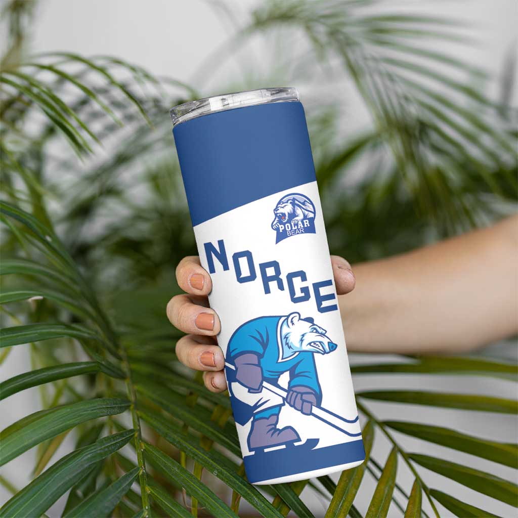 Custom Norway Hockey Skinny Tumbler Norge Polar Bears