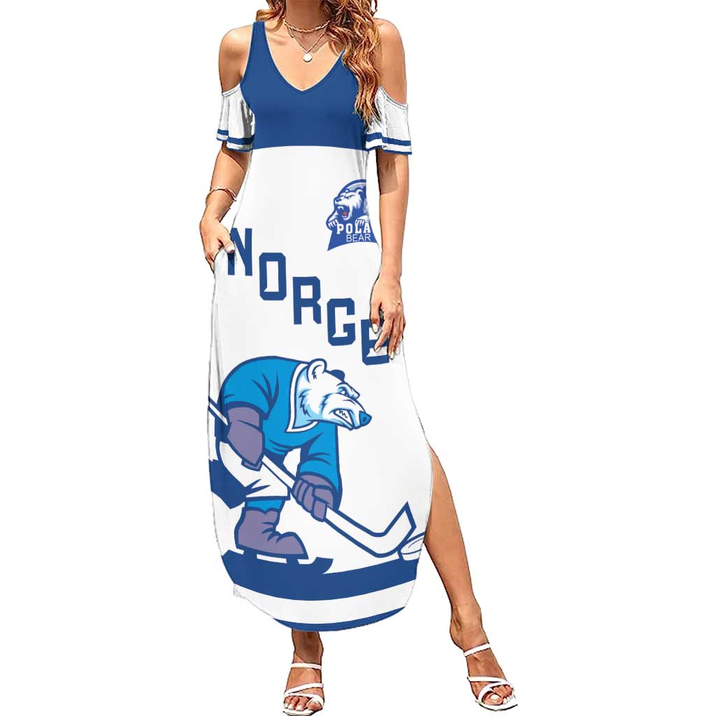 Custom Norway Hockey Summer Maxi Dress Norge Polar Bears