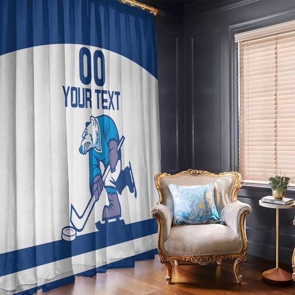 Custom Norway Hockey Window Curtain Norge Polar Bears