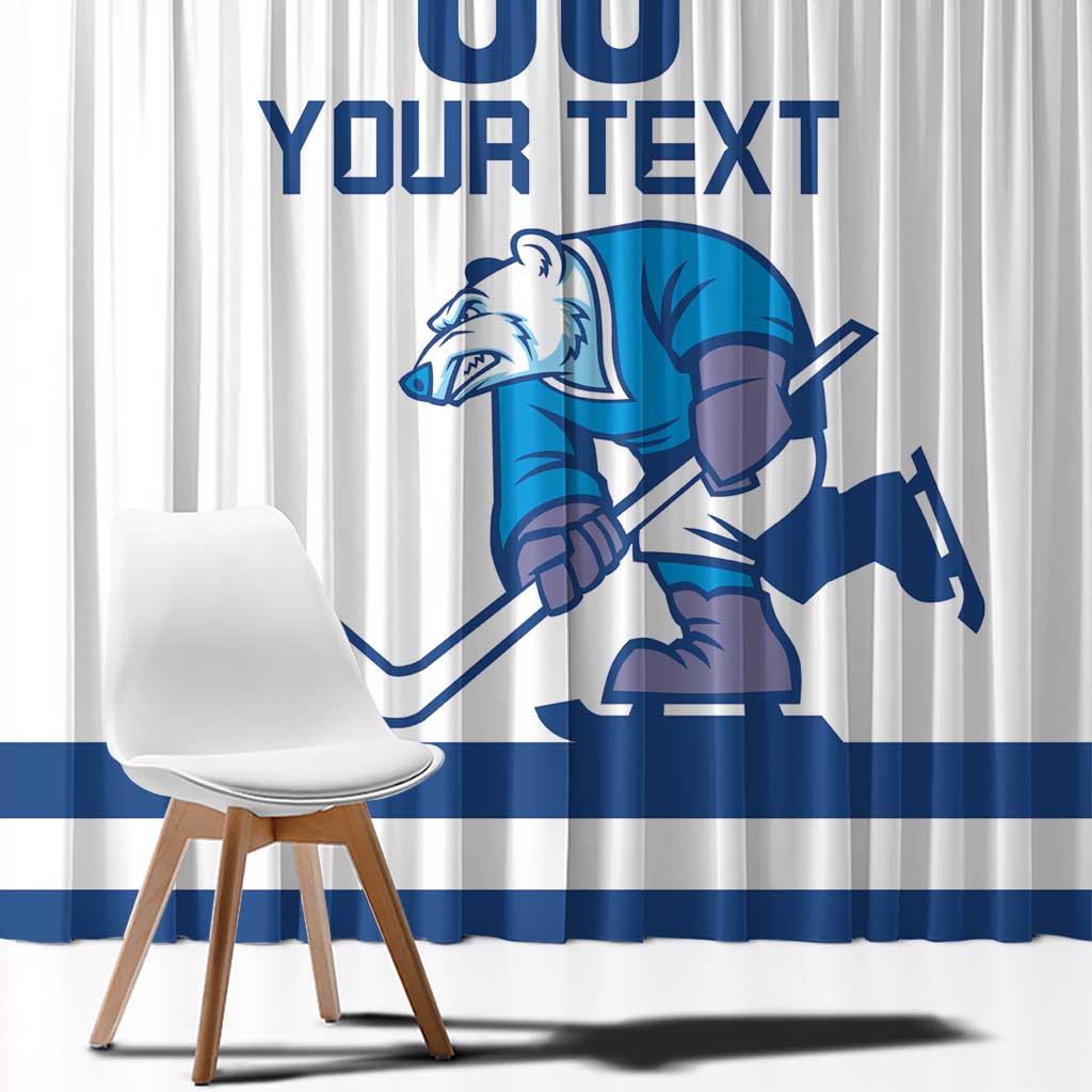 Custom Norway Hockey Window Curtain Norge Polar Bears