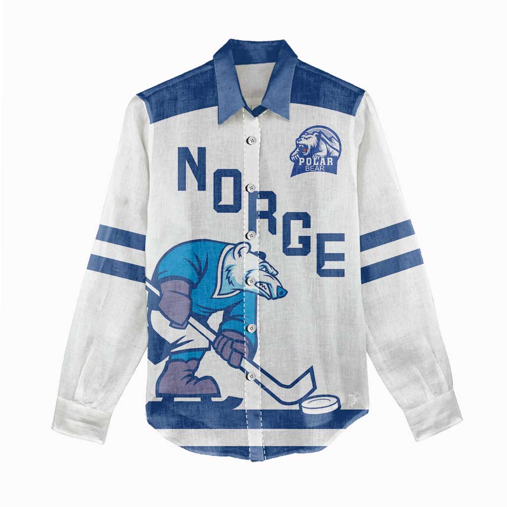 Custom Norway Hockey Women Casual Shirt Norge Polar Bears