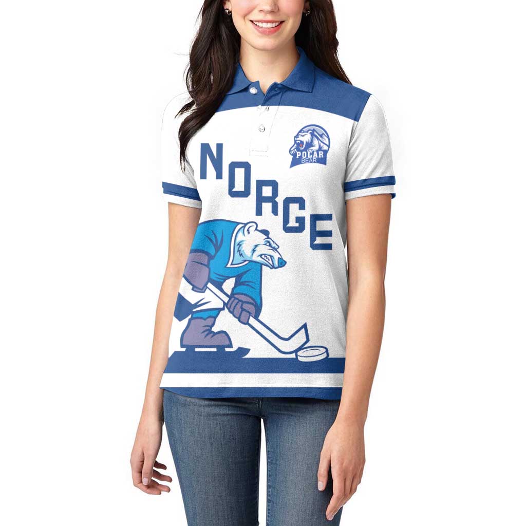 Custom Norway Hockey Women Polo Shirt Norge Polar Bears