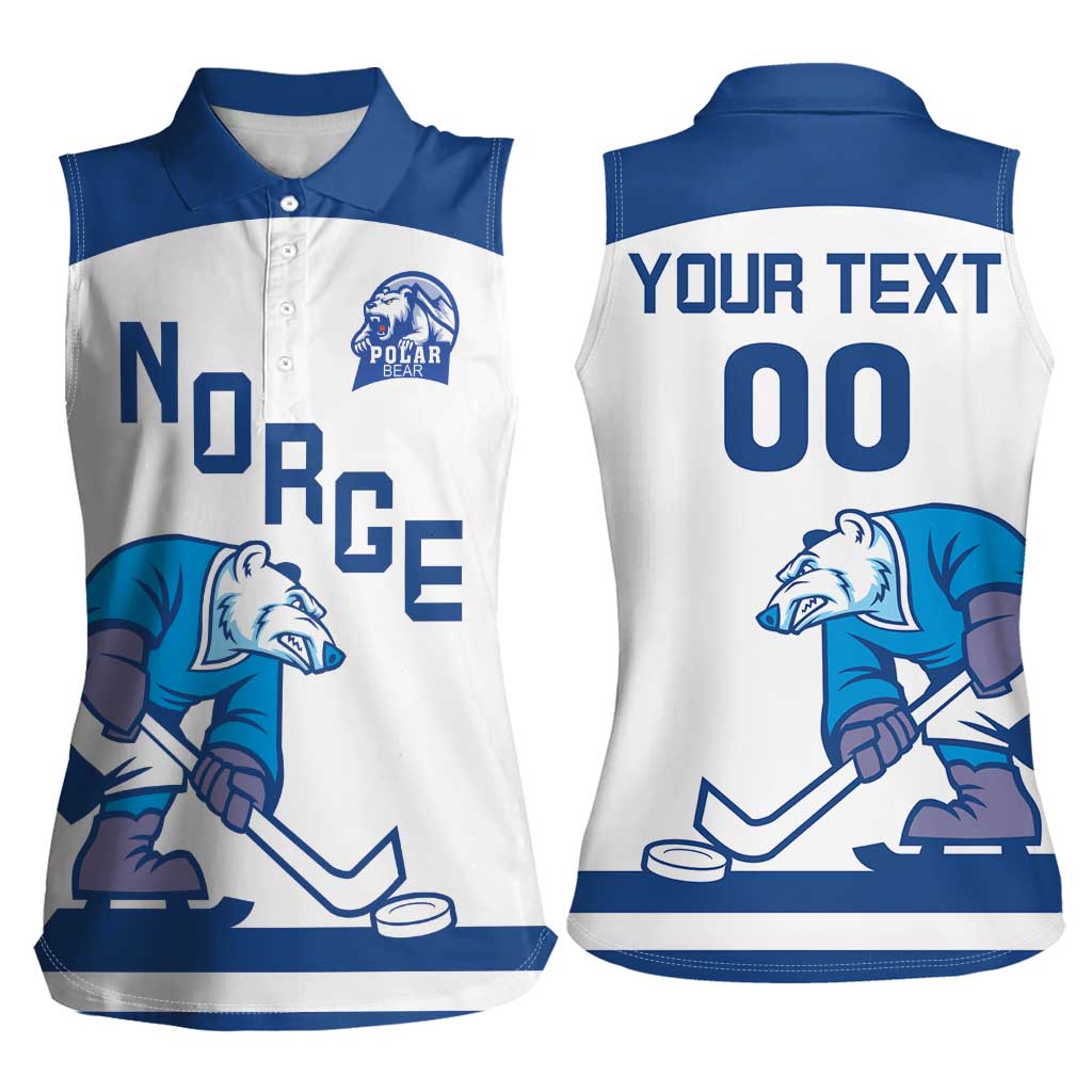 Custom Norway Hockey Women Sleeveless Polo Shirt Norge Polar Bears