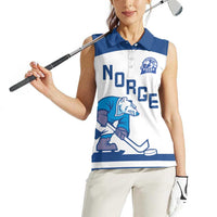 Custom Norway Hockey Women Sleeveless Polo Shirt Norge Polar Bears