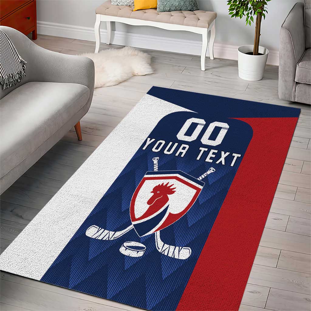 Custom France Hockey Area Rug Les Bleus Go Champions