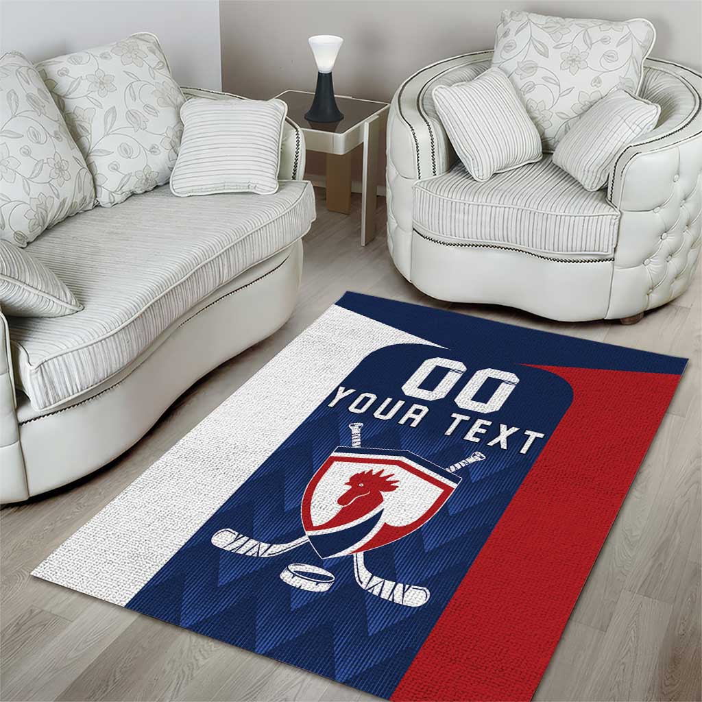 Custom France Hockey Area Rug Les Bleus Go Champions