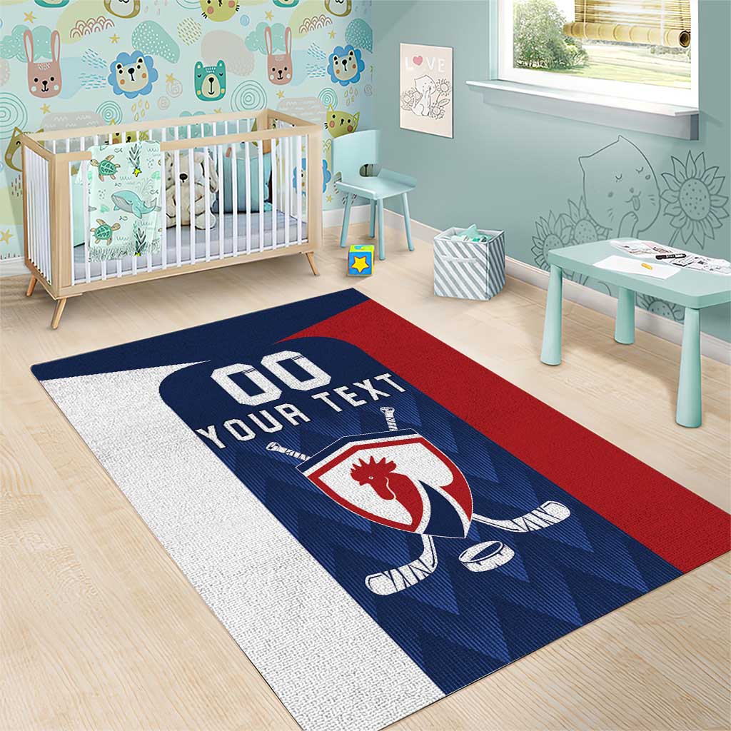 Custom France Hockey Area Rug Les Bleus Go Champions