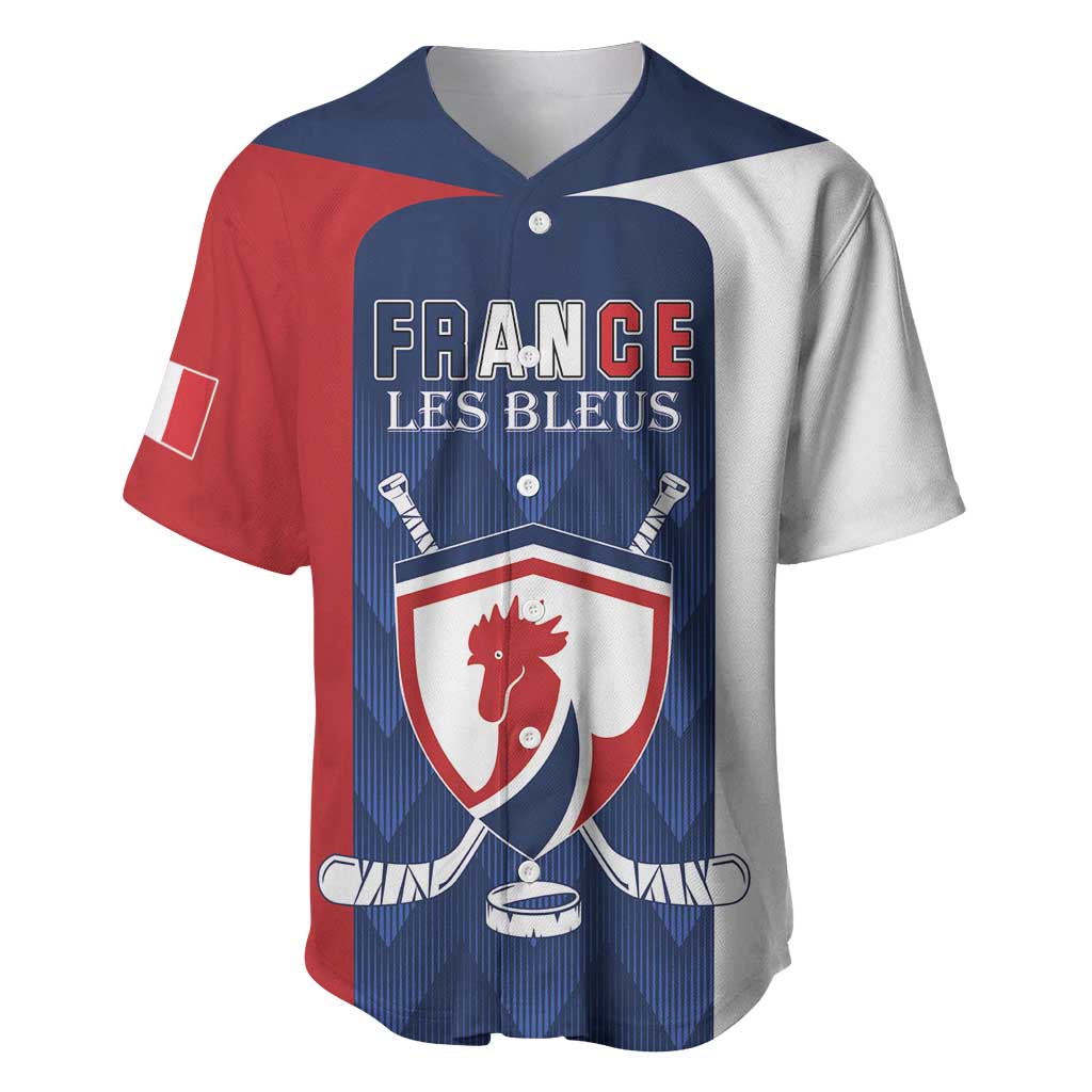 Custom France Hockey Baseball Jersey Les Bleus Go Champions