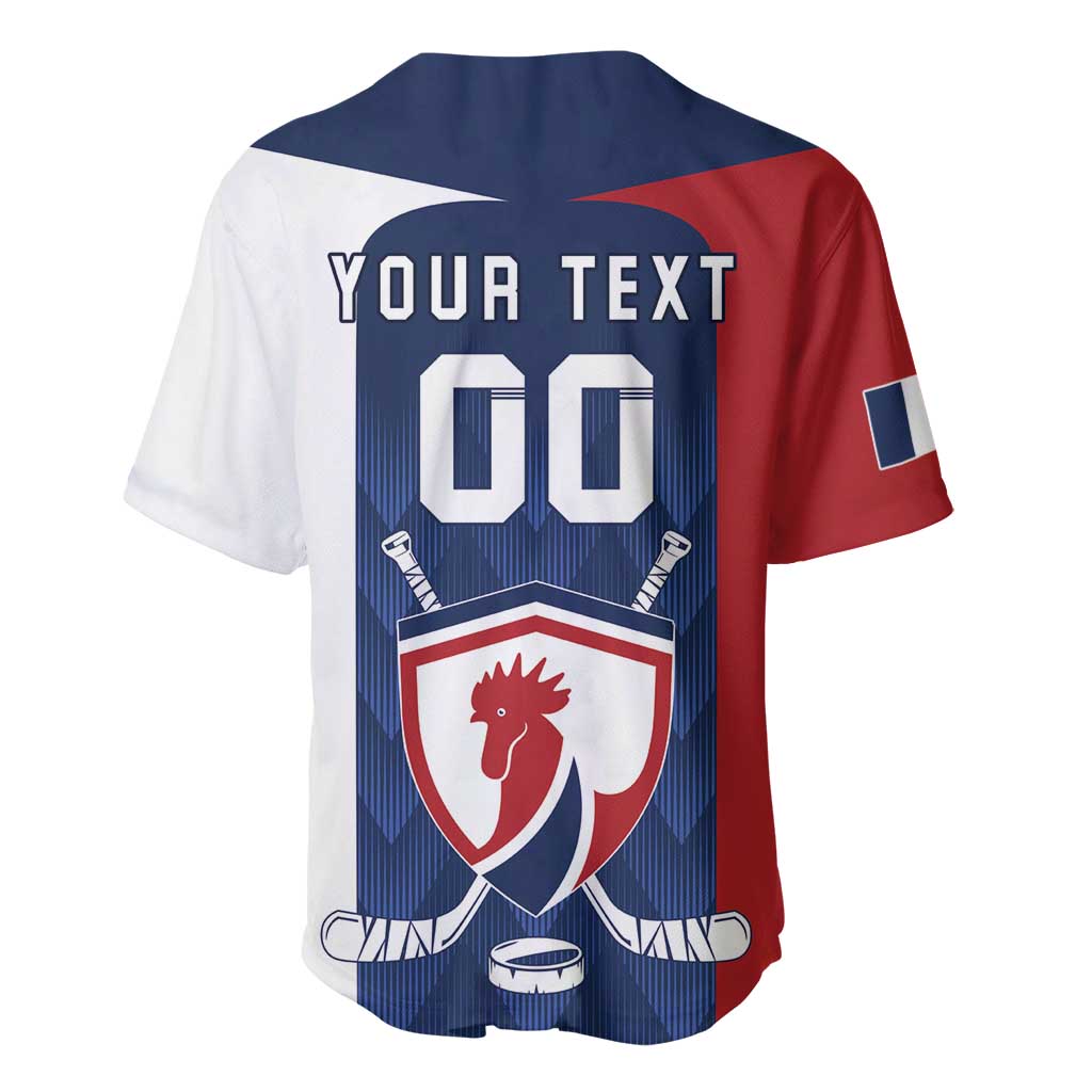 Custom France Hockey Baseball Jersey Les Bleus Go Champions