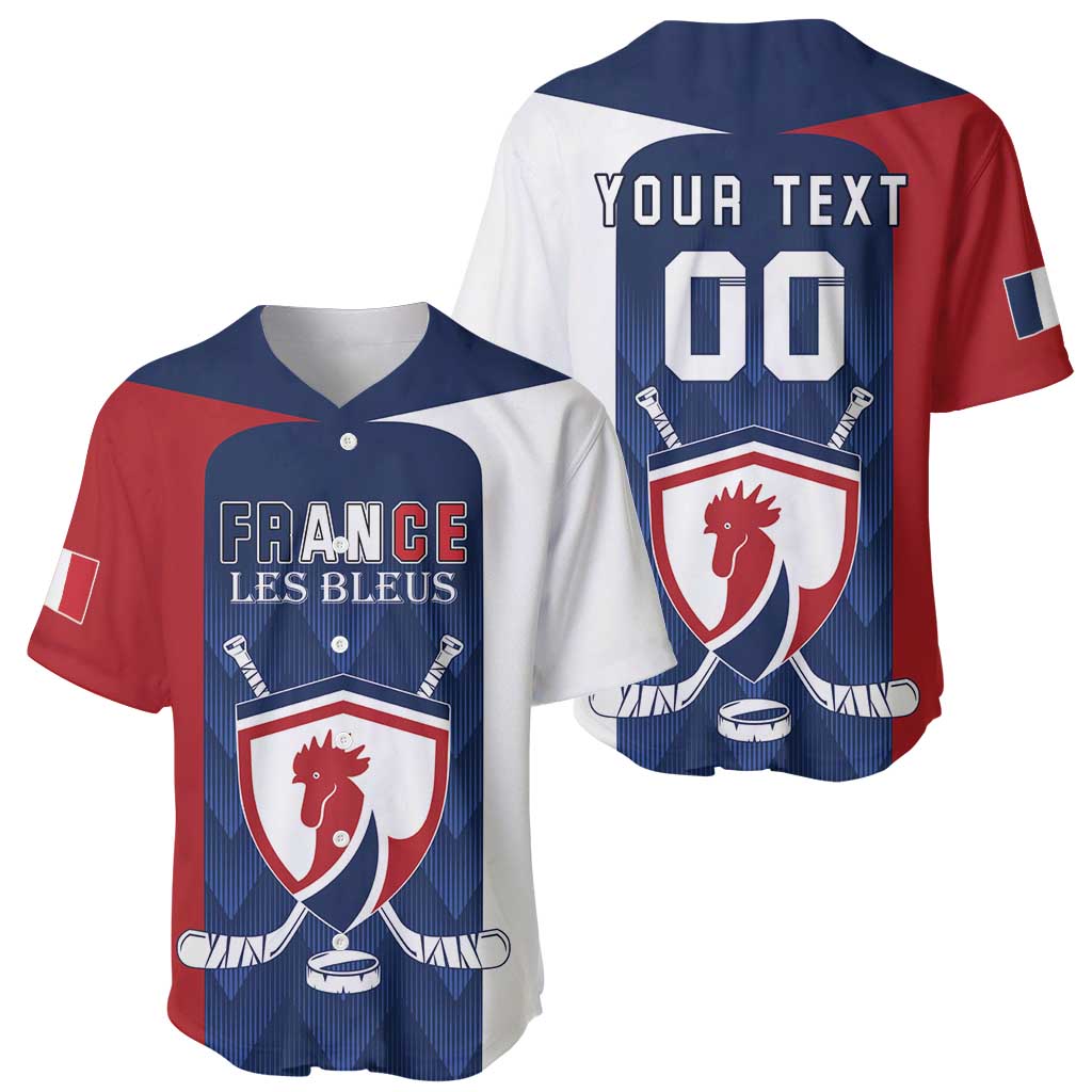 Custom France Hockey Baseball Jersey Les Bleus Go Champions