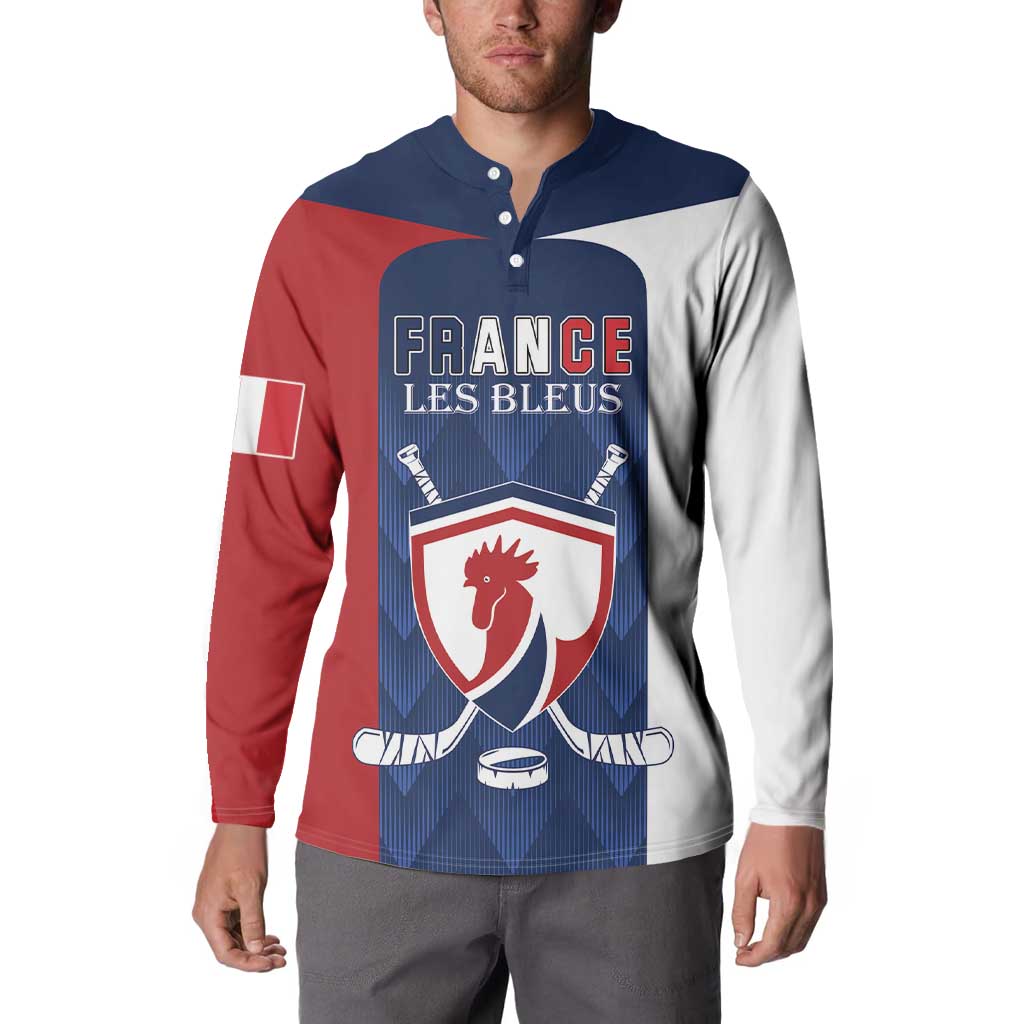 Custom France Hockey Button Sweatshirt Les Bleus Go Champions