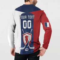 Custom France Hockey Button Sweatshirt Les Bleus Go Champions