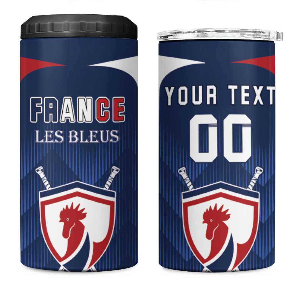 Custom France Hockey 4 in 1 Can Cooler Tumbler Les Bleus Go Champions