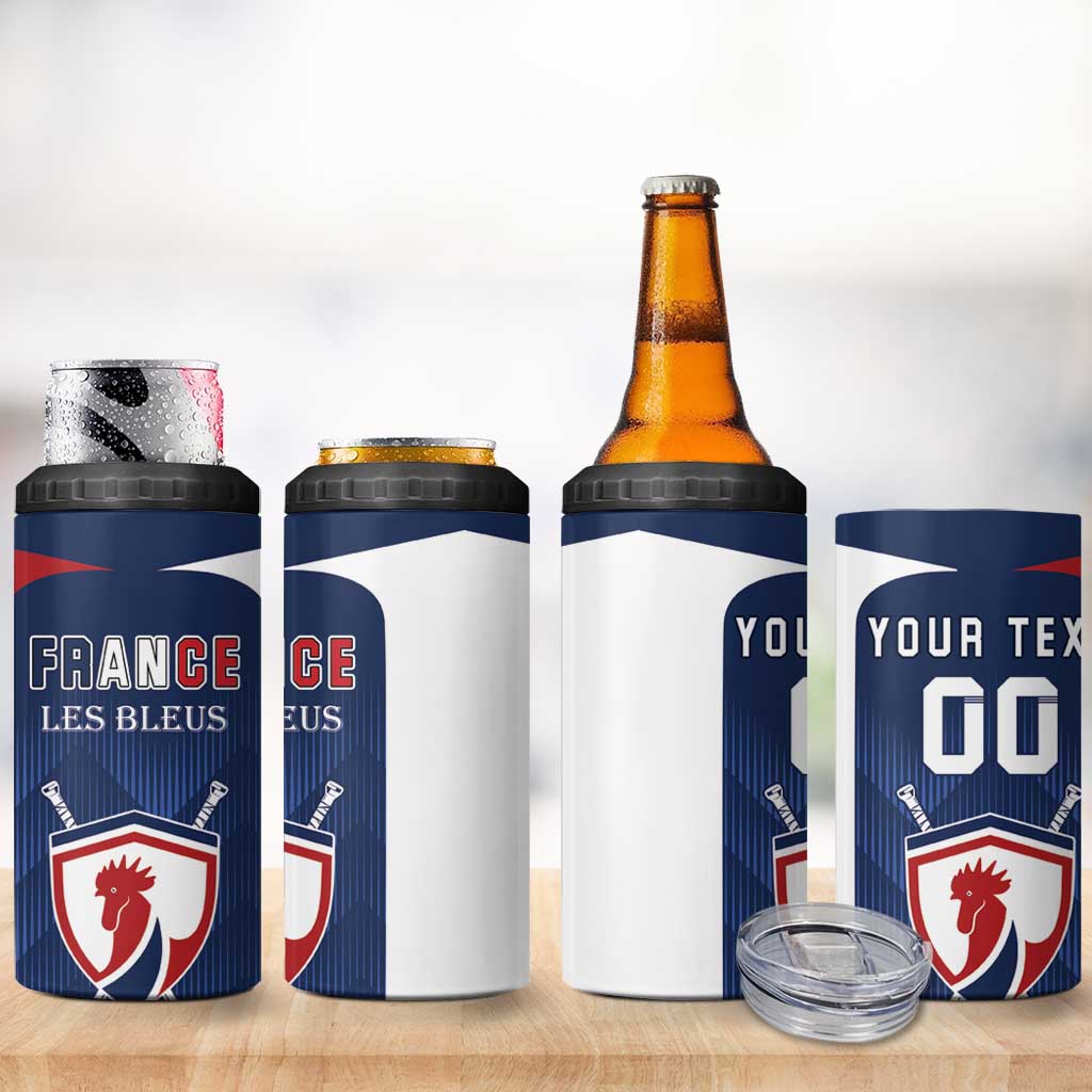 Custom France Hockey 4 in 1 Can Cooler Tumbler Les Bleus Go Champions