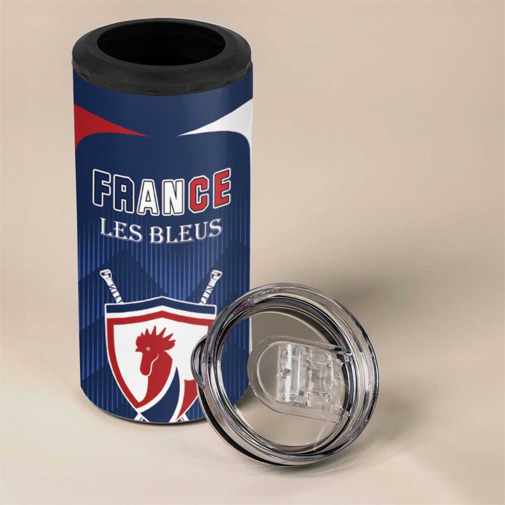 Custom France Hockey 4 in 1 Can Cooler Tumbler Les Bleus Go Champions