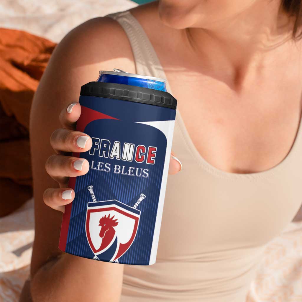 Custom France Hockey 4 in 1 Can Cooler Tumbler Les Bleus Go Champions