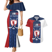 Custom France Hockey Couples Matching Mermaid Dress and Hawaiian Shirt Les Bleus Go Champions