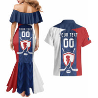 Custom France Hockey Couples Matching Mermaid Dress and Hawaiian Shirt Les Bleus Go Champions