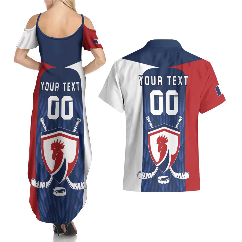 Custom France Hockey Couples Matching Summer Maxi Dress and Hawaiian Shirt Les Bleus Go Champions
