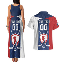 Custom France Hockey Couples Matching Tank Maxi Dress and Hawaiian Shirt Les Bleus Go Champions