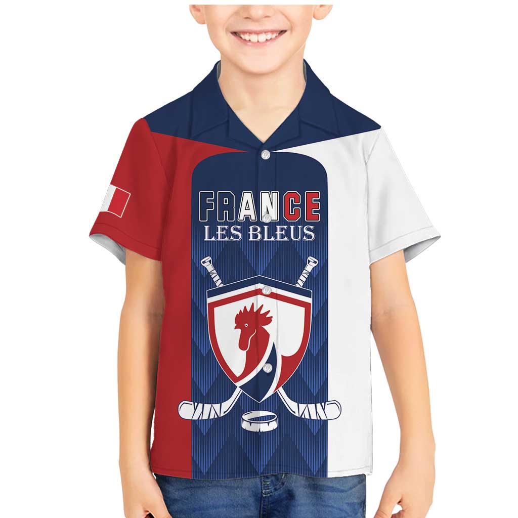 Custom France Hockey Family Matching Mermaid Dress and Hawaiian Shirt Les Bleus Go Champions