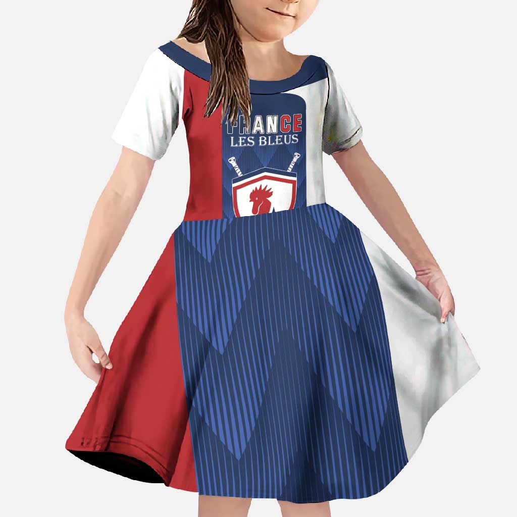 Custom France Hockey Family Matching Off Shoulder Maxi Dress and Hawaiian Shirt Les Bleus Go Champions
