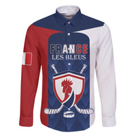 Custom France Hockey Family Matching Off Shoulder Short Dress and Hawaiian Shirt Les Bleus Go Champions