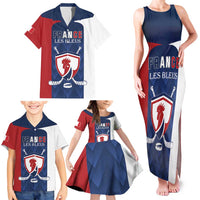 Custom France Hockey Family Matching Tank Maxi Dress and Hawaiian Shirt Les Bleus Go Champions