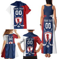 Custom France Hockey Family Matching Tank Maxi Dress and Hawaiian Shirt Les Bleus Go Champions