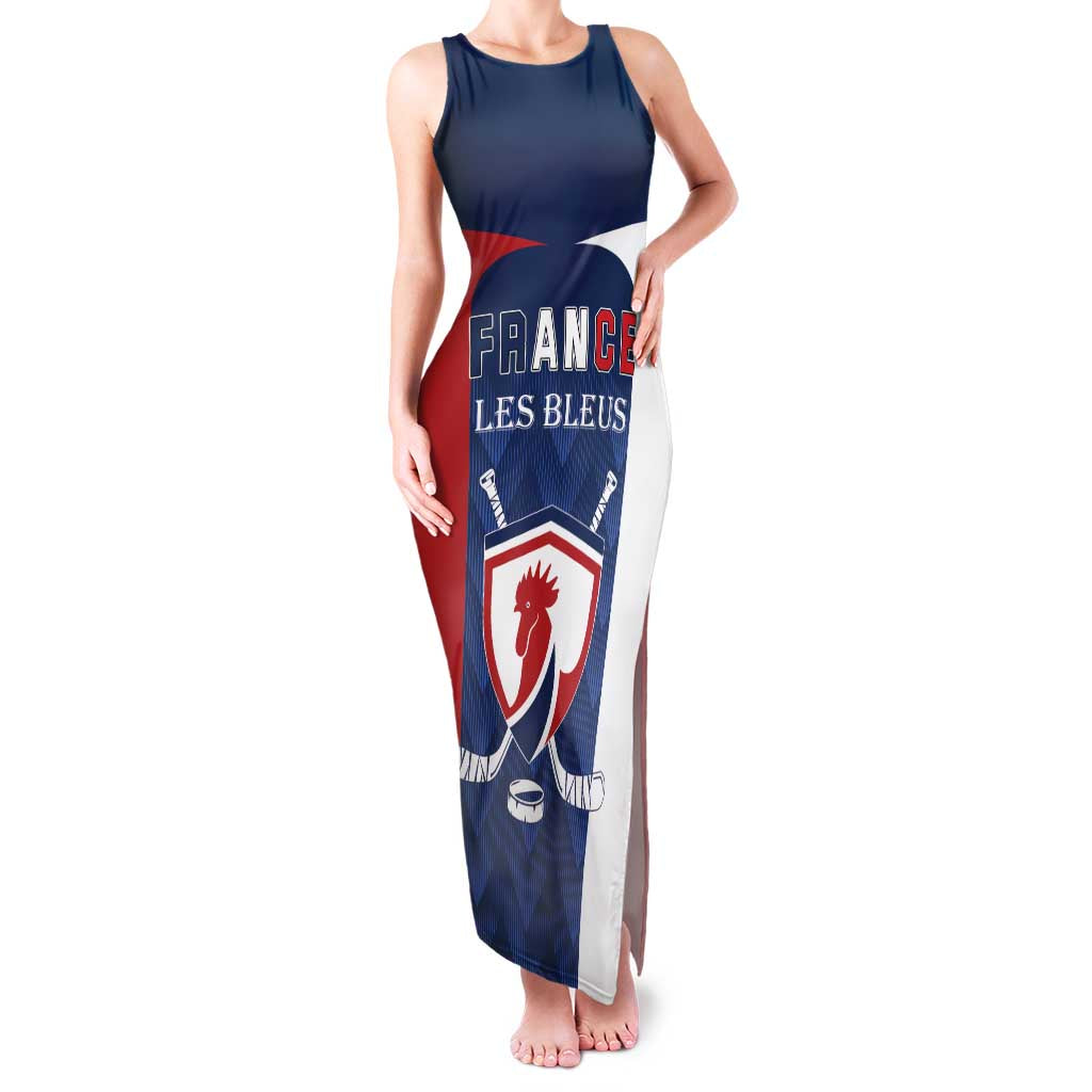 Custom France Hockey Family Matching Tank Maxi Dress and Hawaiian Shirt Les Bleus Go Champions