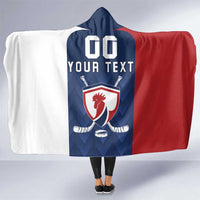 Custom France Hockey Hooded Blanket Les Bleus Go Champions