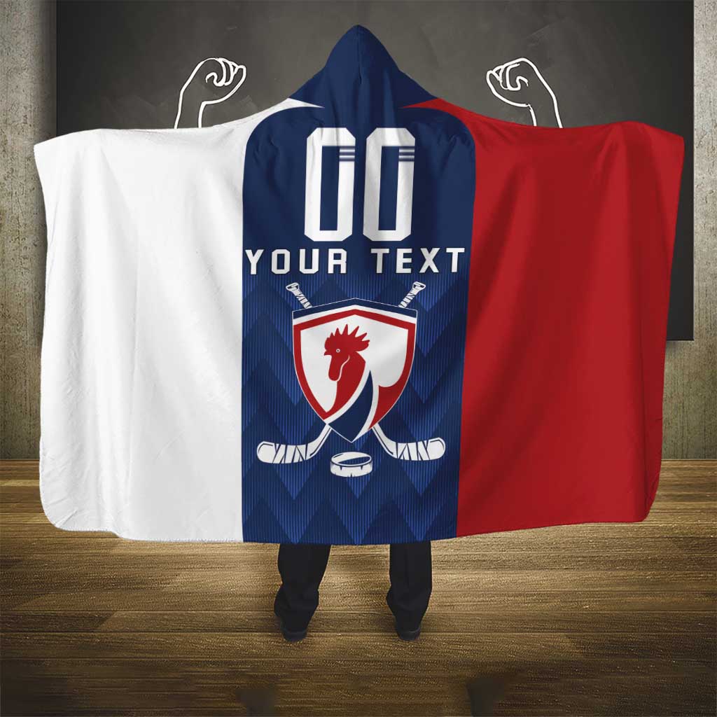 Custom France Hockey Hooded Blanket Les Bleus Go Champions