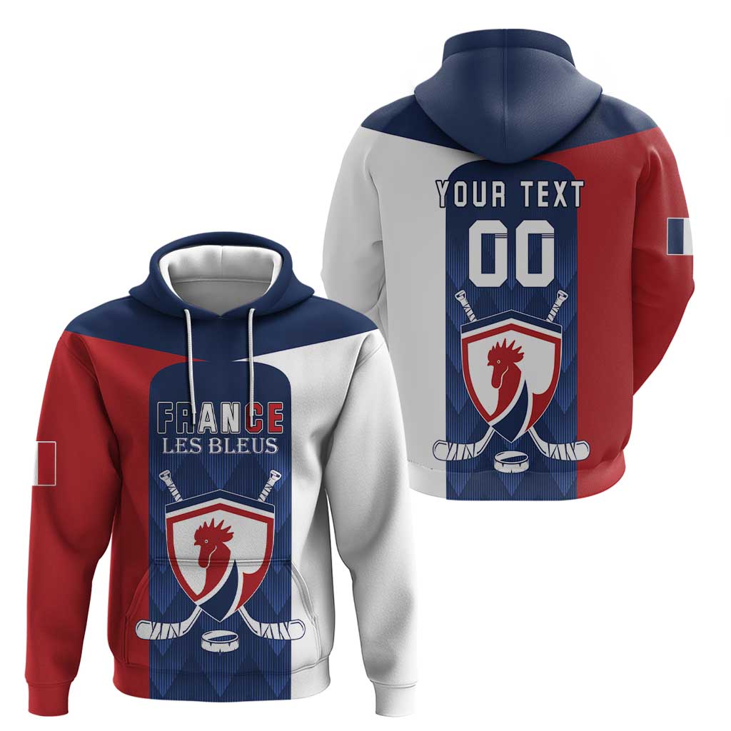 Custom France Hockey Hoodie Les Bleus Go Champions
