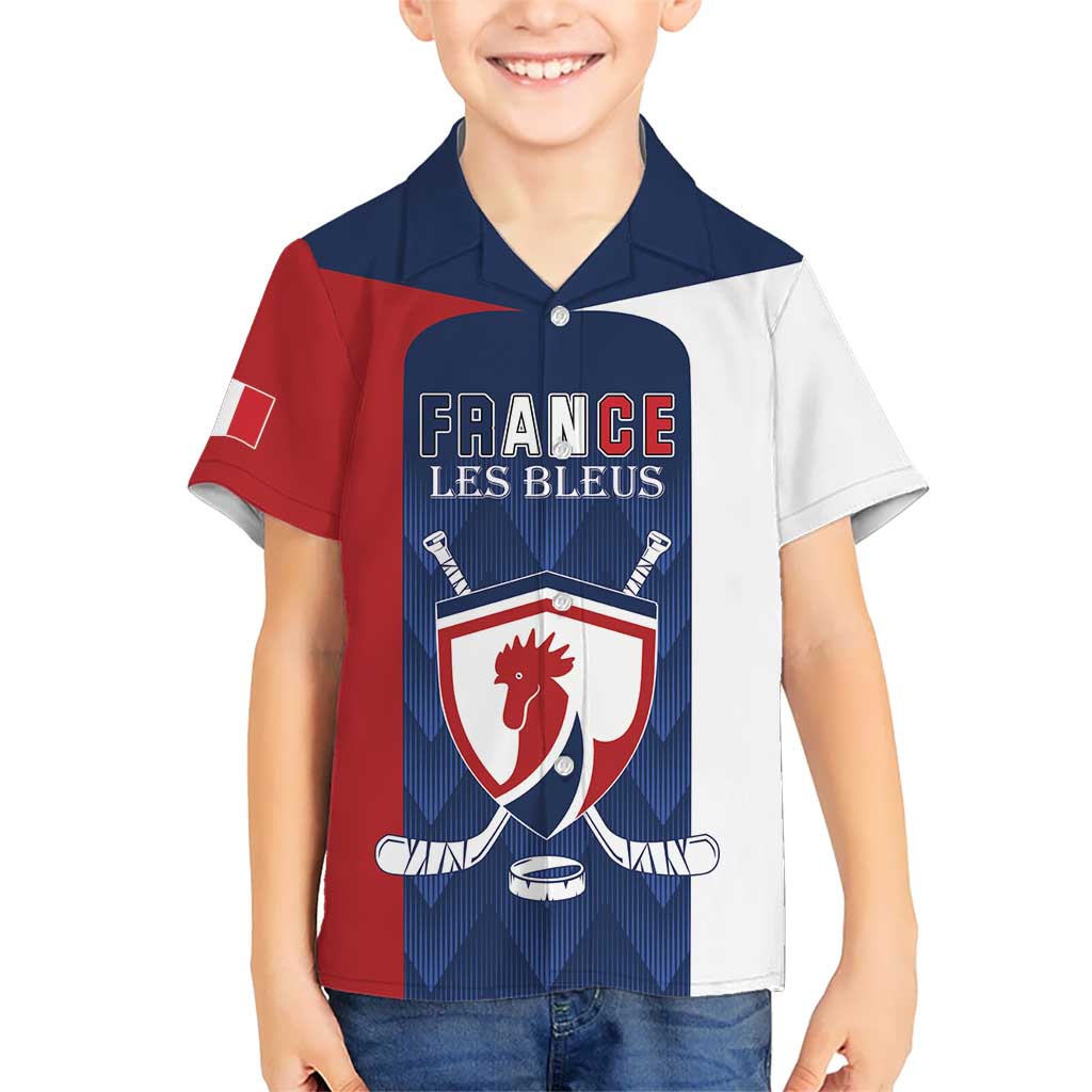 Custom France Hockey Kid Hawaiian Shirt Les Bleus Go Champions