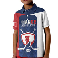 Custom France Hockey Kid Polo Shirt Les Bleus Go Champions
