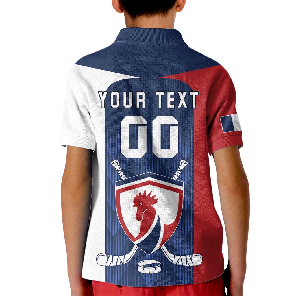 Custom France Hockey Kid Polo Shirt Les Bleus Go Champions