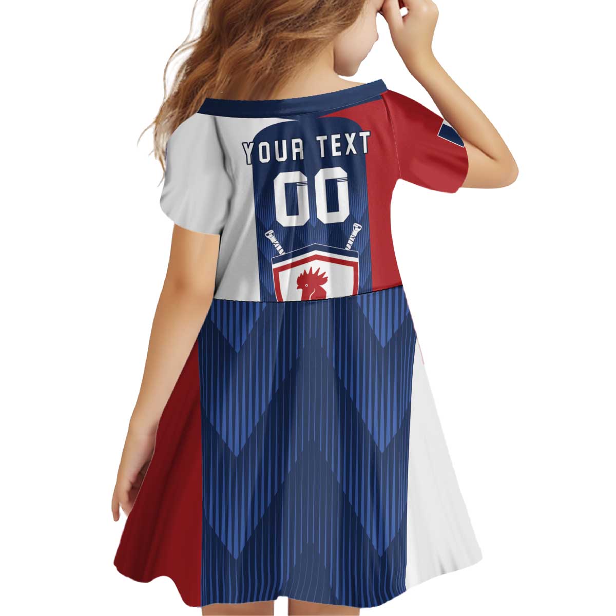 Custom France Hockey Kid Short Sleeve Dress Les Bleus Go Champions
