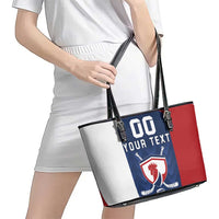 Custom France Hockey Leather Tote Bag Les Bleus Go Champions