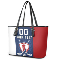 Custom France Hockey Leather Tote Bag Les Bleus Go Champions
