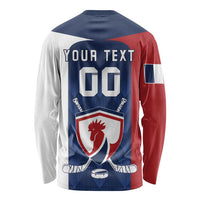 Custom France Hockey Long Sleeve Shirt Les Bleus Go Champions