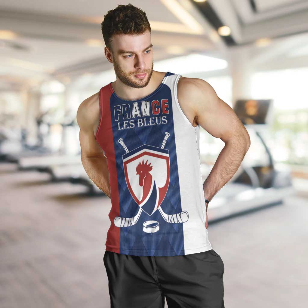 Custom France Hockey Men Tank Top Les Bleus Go Champions