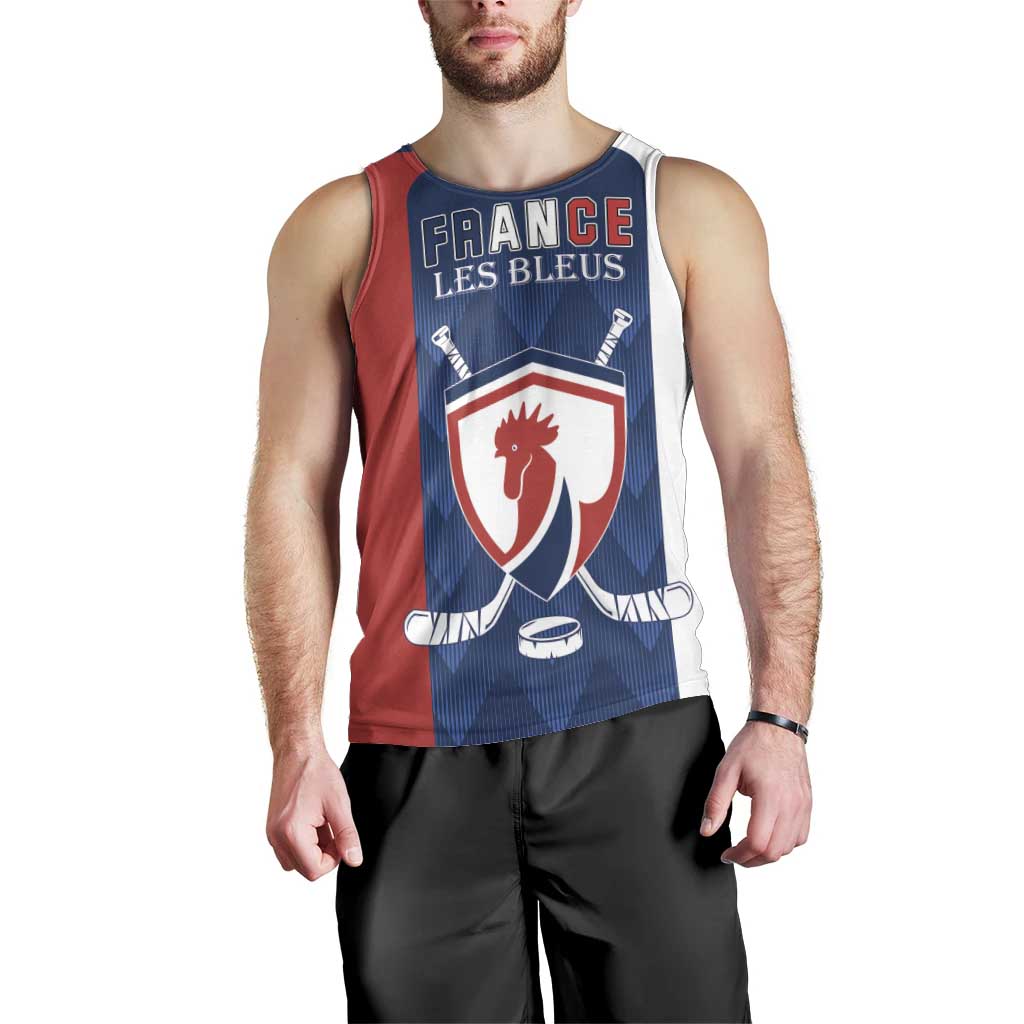 Custom France Hockey Men Tank Top Les Bleus Go Champions