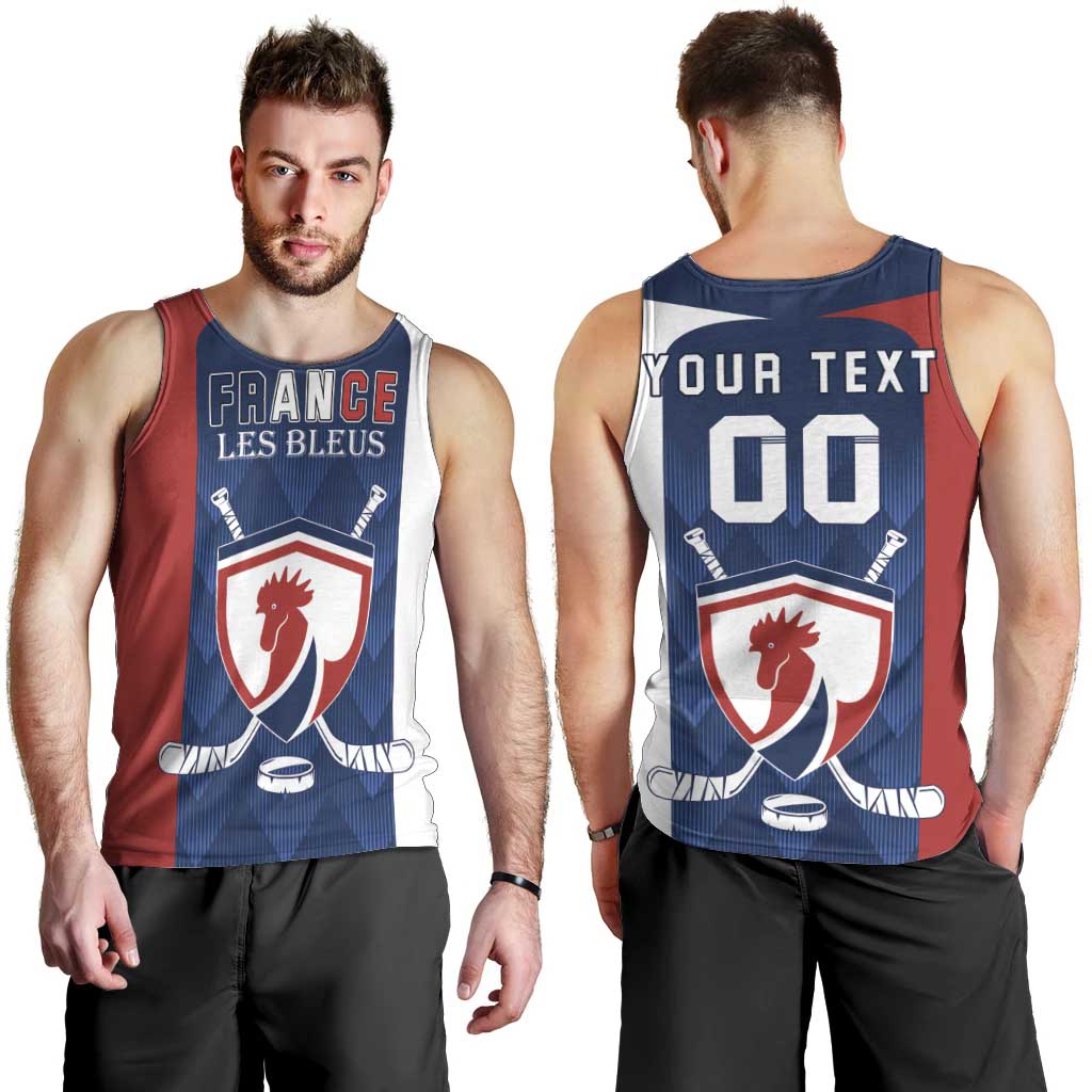 Custom France Hockey Men Tank Top Les Bleus Go Champions
