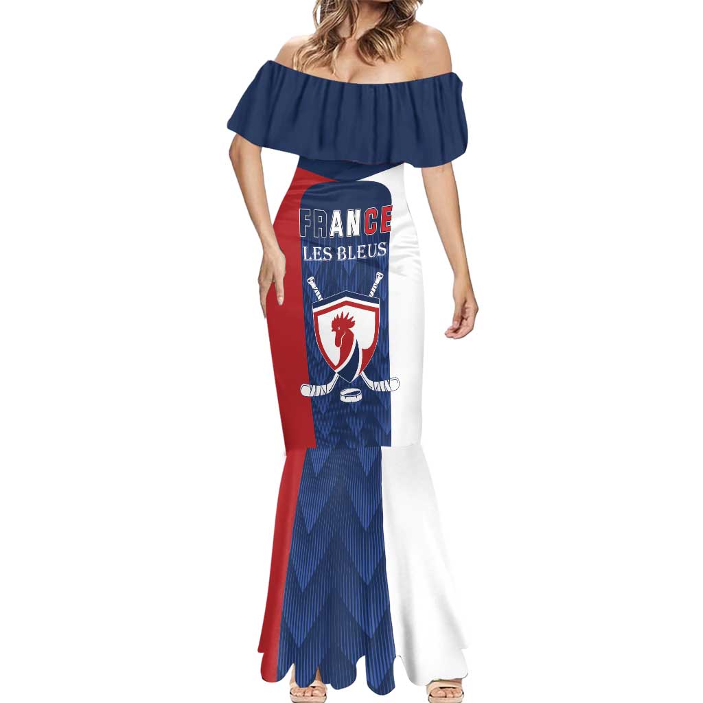 Custom France Hockey Mermaid Dress Les Bleus Go Champions