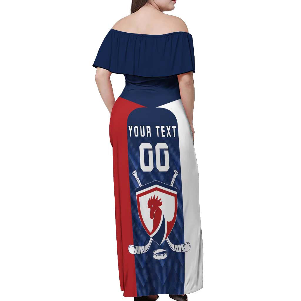Custom France Hockey Off Shoulder Maxi Dress Les Bleus Go Champions