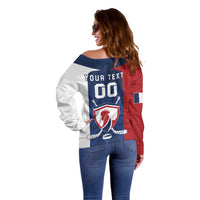 Custom France Hockey Off Shoulder Sweater Les Bleus Go Champions